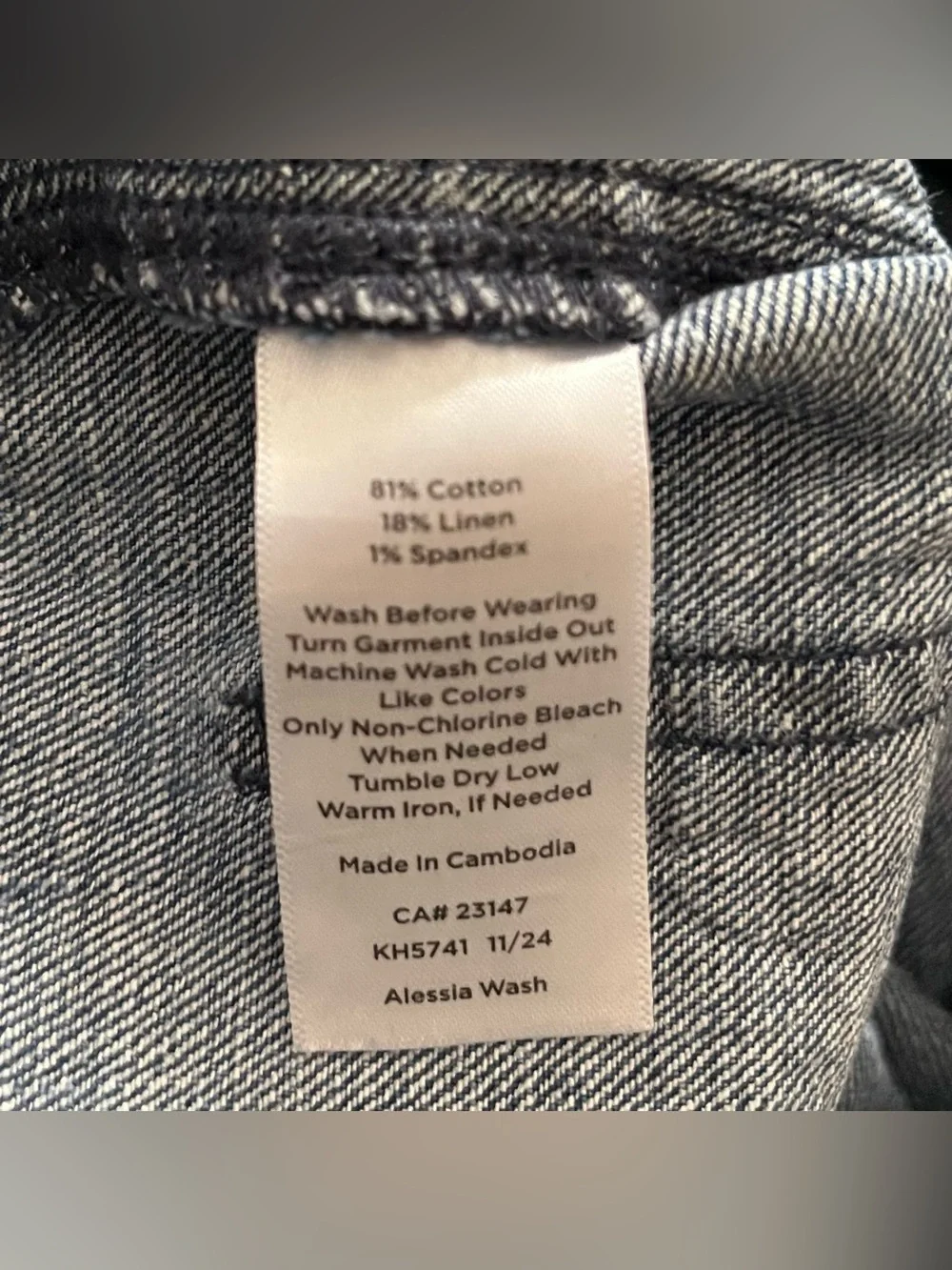 Talbot’s Linen Blend Straight Crop Utility Style Jeans Sz 6